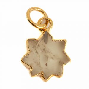 Gemstone Pendant Citrine Sun - Gold-Plated - 12 mm