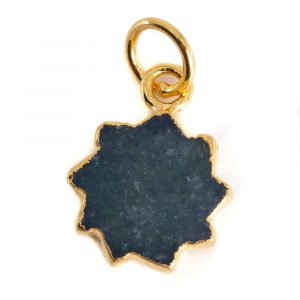 Gemstone Pendant Sapphire (Tinted) Sun - Gold-Plated - 12 mm
