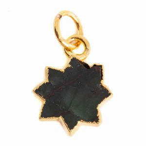 Gemstone Pendant Emerald (Tinted) Sun - Gold-Plated - 12 mm