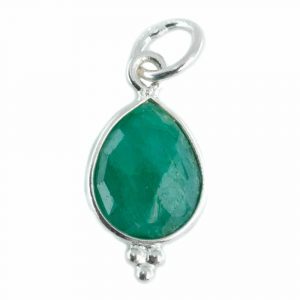 Birthstone Pendant May Emerald 925 Silver - 10 mm