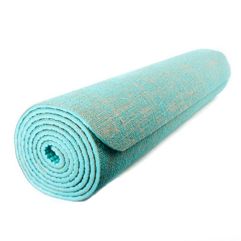 turquoise jute yoga mat