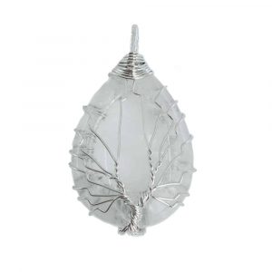 Gemstone Pendant Tree of Life Rock Crystal (4 cm)