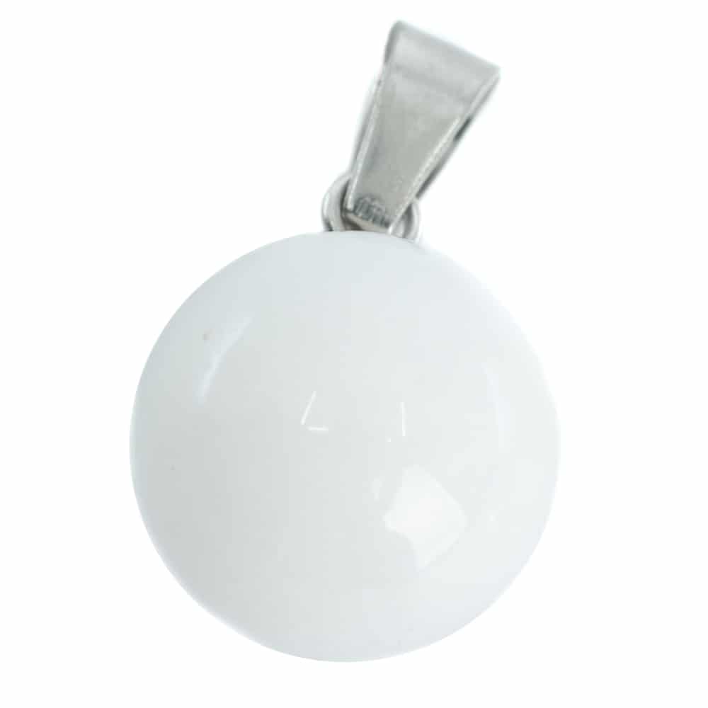 Gemstone Pendant White Jade Sphere