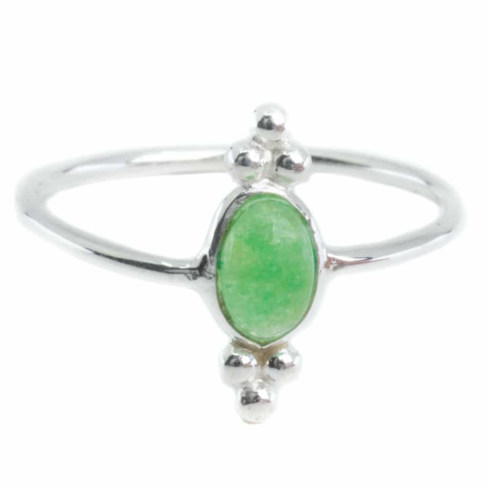 Gemstone Ring Emerald (tinted) - 925 Silver - Fancy (Size 17)