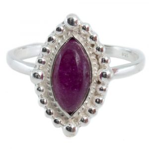 Gemstone Ring Ruby (tinted) - 925 Silver (Size 17)