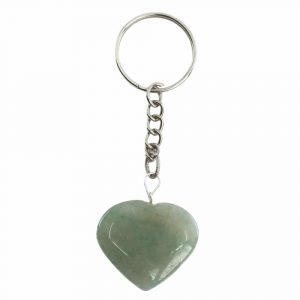 Gemstone Keychain Green Aventurine Heart (25 mm)