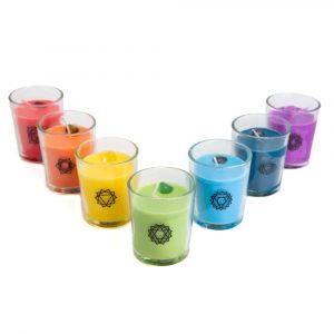 Luxury Gift Set - 7 Chakra Gemstone Scented Candles in Glass