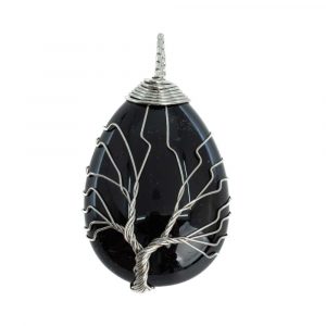 Gemstone Pendant Tree of Life Obsidian (4 cm)