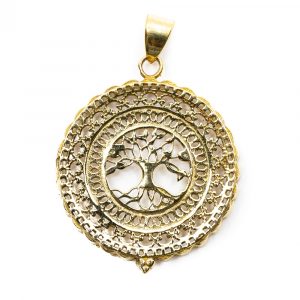Pendant Tree of Life Brass Gold-coloured (40 mm)