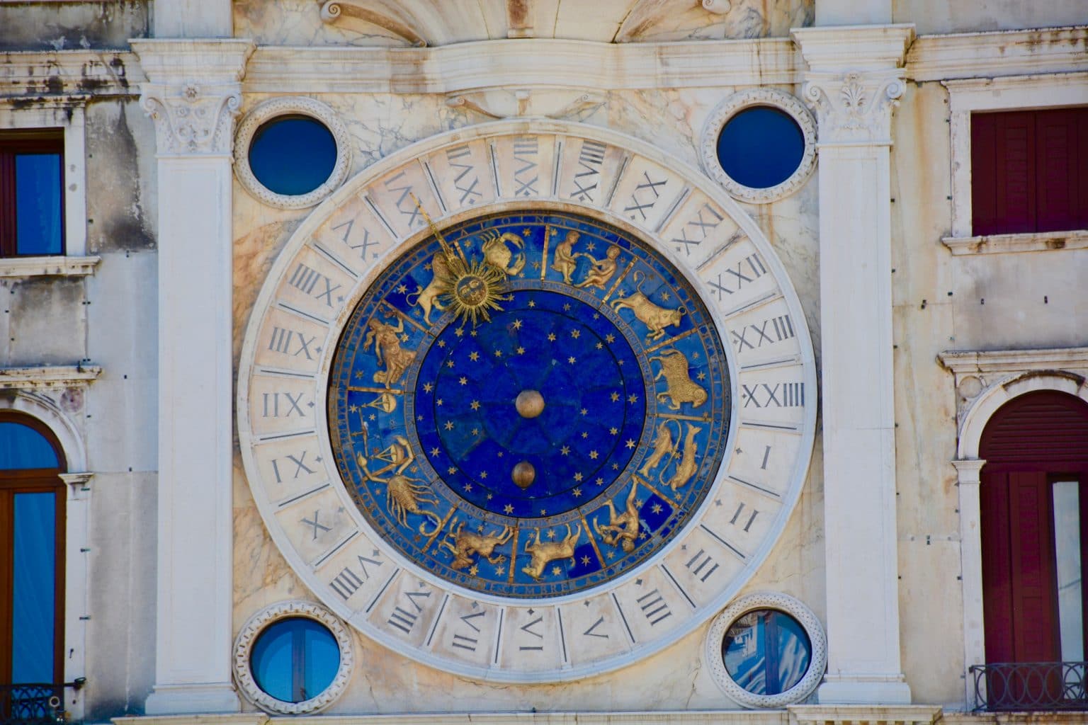 astrological clock blue gold 