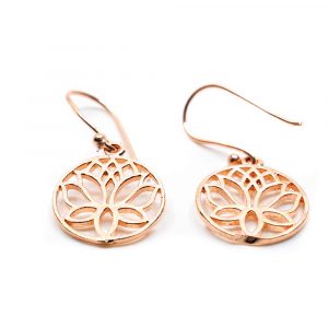 Earrings Lotus Brass Rose Gold-tone (20 mm)