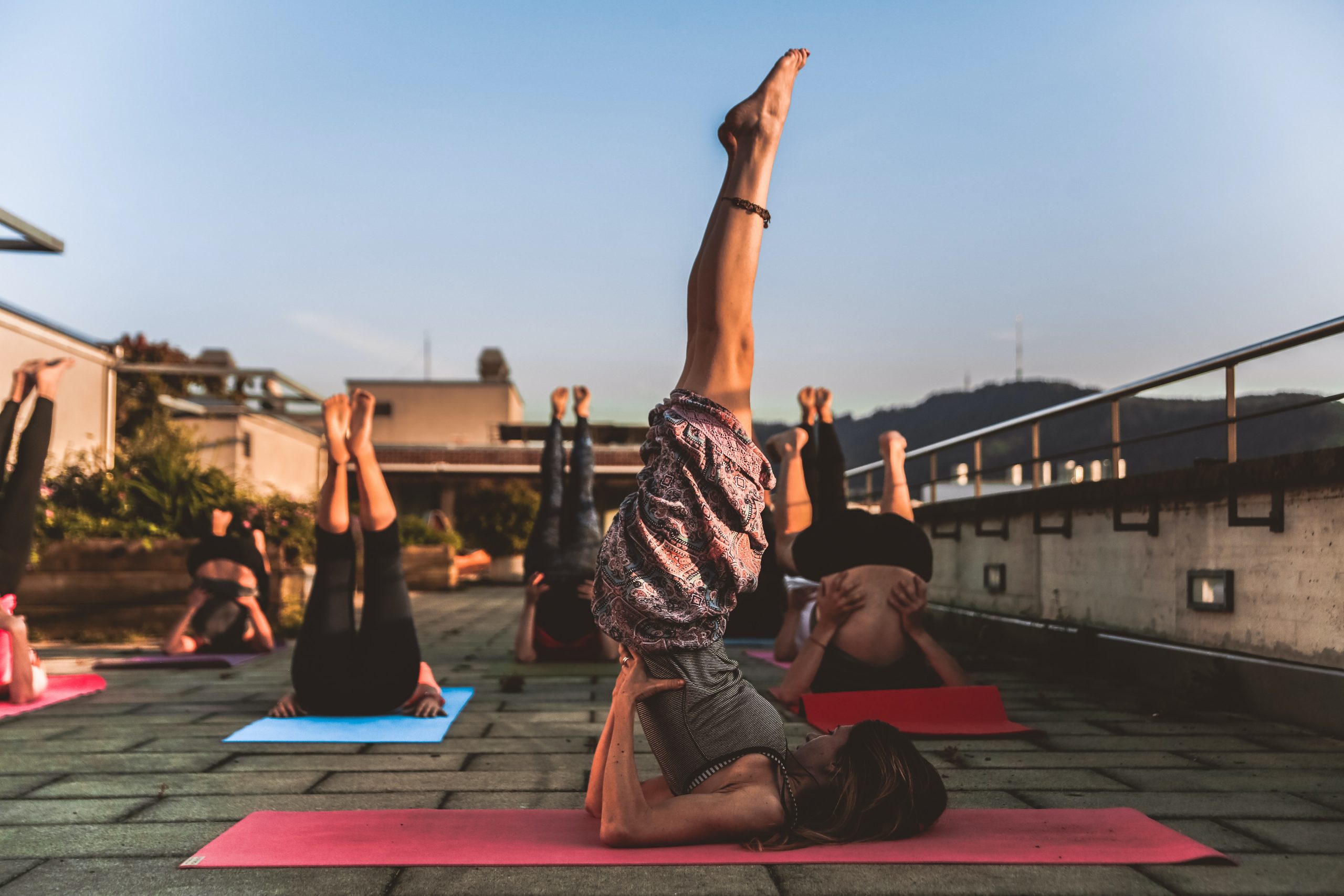 outdoor yoga shoulderstand yoga mats