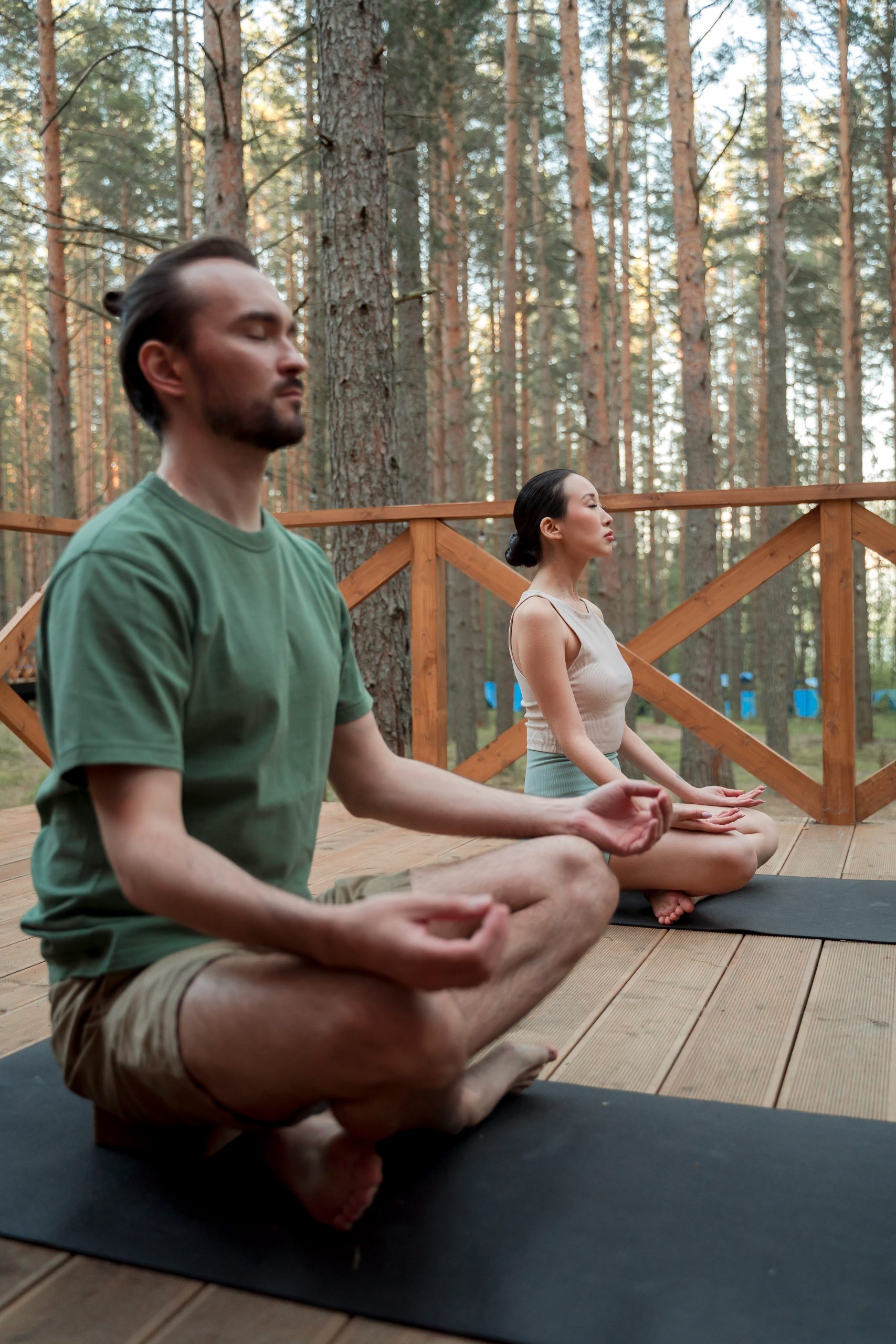 cork yoga block sukhasana meditation outdoors