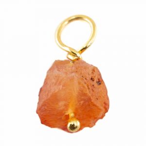 Raw Gemstone Pendant Carnelian 925 Silver and Gold Plated (8 - 12 mm)