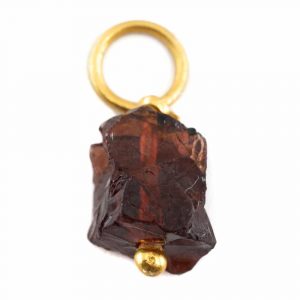 Raw Gemstone Pendant Garnet 925 Silver and Gold Plated (8 - 12 mm)