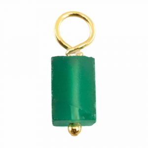 Rough Gemstone Pendant Green Onyx 925 Silver and Gold Plated (8 - 12 mm)