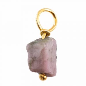Raw Gemstone Pendant Multi Tourmaline 925 Silver and Gold Plated (8 - 12 mm)