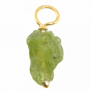 Raw Gemstone Pendant Peridote 925 Silver and Gold Plated (8 - 12 mm)