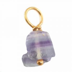 Raw Gemstone Pendant Fluorite 925 Silver and Gold Plated (8 - 12 mm)