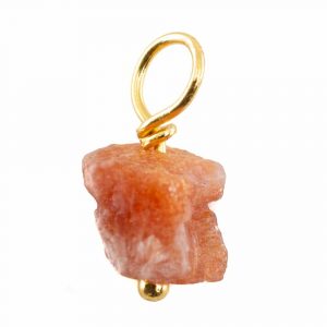 Raw Gemstone Pendant Sunstone 925 Silver and Gold Plated (8 - 12 mm)
