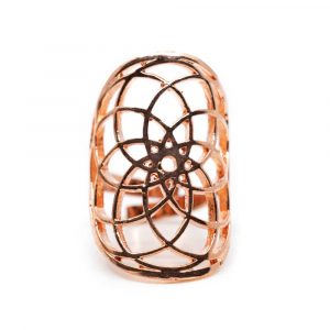 Adjustable Ring Seed of Life Rose Gold-tone (30 mm)