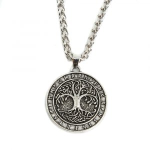 Viking Pendant Norse Tree of Life - Yggdrasil - With Runes
