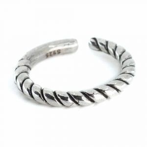 Adjustable Ring Twisted Copper Silver Colored