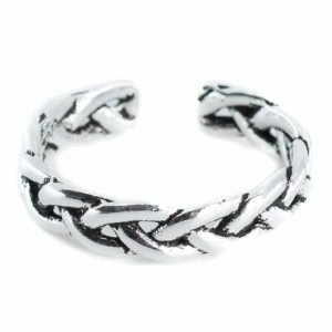 Adjustable Ring Braided Copper Silver Colored