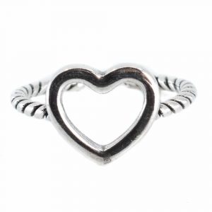 Adjustable Ring Heart Copper Silver Colored