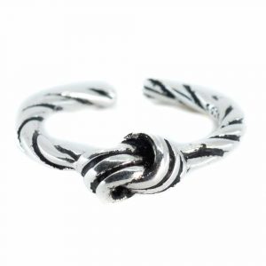 Adjustable Ring Twisted Knot Copper Silver Colored