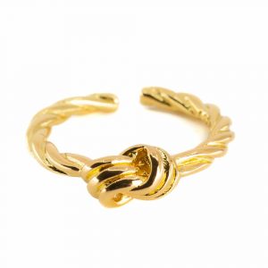 Adjustable Ring Twisted Knot Copper Gold Colored