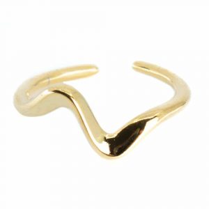Adjustable Ring Ripple Copper Gold Colored