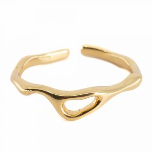 Adjustable Ring 'Fluid' Copper Gold Colored