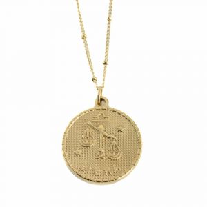 Metal Horoscope Pendant Libra Gold Colored (25 mm)