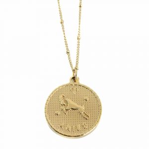 Metal Horoscope Pendant Aries Gold Colored (25 mm)