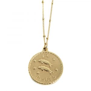 Metal Horoscope Pendant Pisces Gold Colored (25 mm)