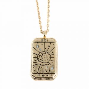 Amulet Tarot 'The World' - Brass Gold Colored