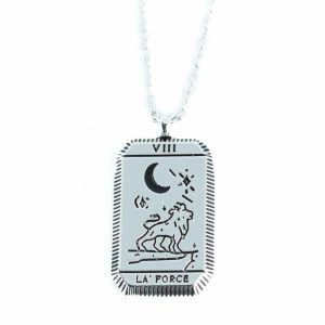 Amulet Tarot 'Strength'- Brass Silver Colored