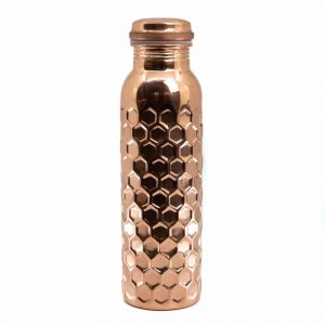 Spiru Copper Water Bottle Honey Comb - 900 ml
