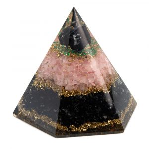 Orgonite Pyramid Black Tourmaline/Rose Quartz Facet (95 mm)