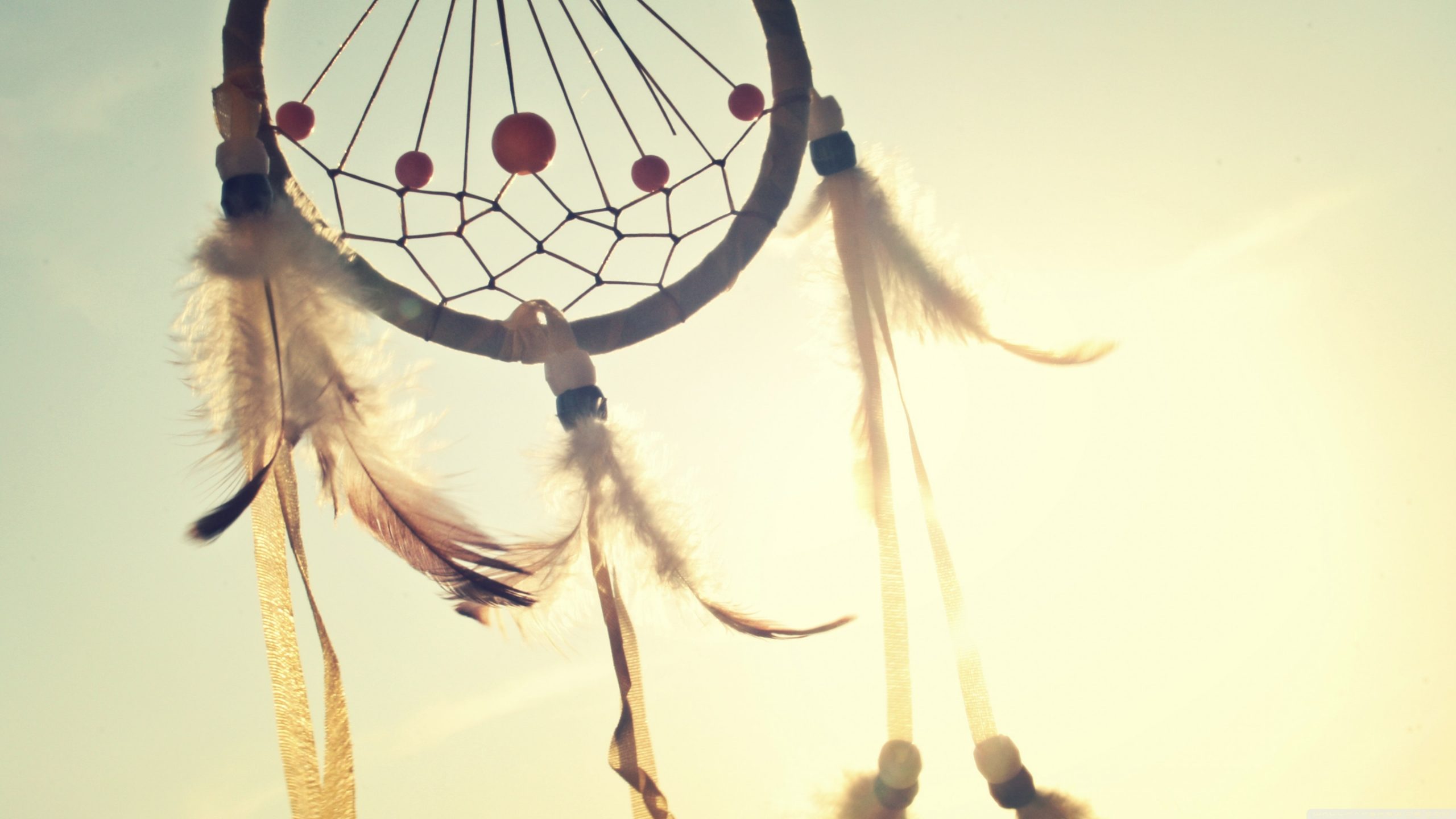 dreamcatcher in sun feathers beads