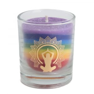Fair Trade 7 Chakra's Stearine Candle in Glass
