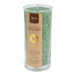 Fair Trade Heart Chakra (4th) Stearin Candle - Green (60 Hour Burning Time)