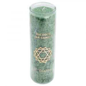 Fair Trade Heart Chakra (4th) Stearin Candle in Glass - Green (100 Hour Burning Time)