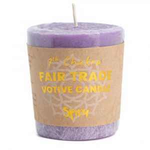 Fair Trade Votive Wish Candle Crown Chakra (7th) - Purple (10 Hour Burning Time )