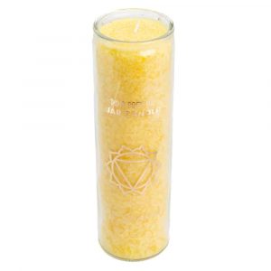 Fair Trade Solar Plexus Chakra (3rd) Stearin Candle in Glass - Yellow (100 Hour Burning Time)