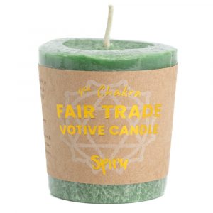 Fair Trade Votive Wish Candle Heart Chakra (4th) - Green (10 Hour Burning Time)