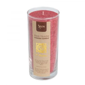 Fair Trade Root Chakra (1st) Stearin Candle - Red (60 Hour Burning Time)