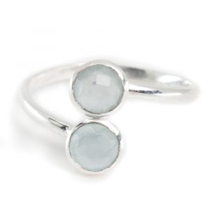 Birthstone Ring Aquamarine March - 925 Silver