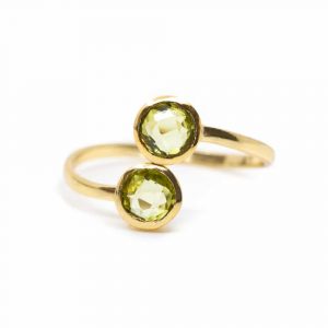 Birthstone Ring Peridote August - 925 Silver - Adjustable